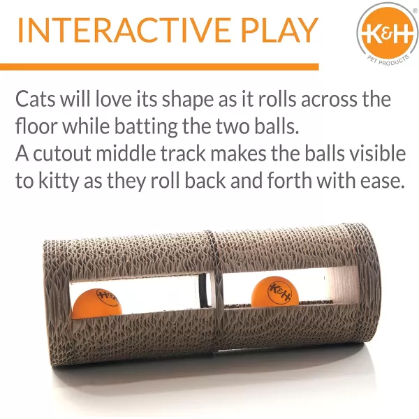 KampH Pet Products Stretch n Scratch Cat Scratcher Toy Cardboard 9 X 14 X 15 InchesInteractive 3 Pack Roller