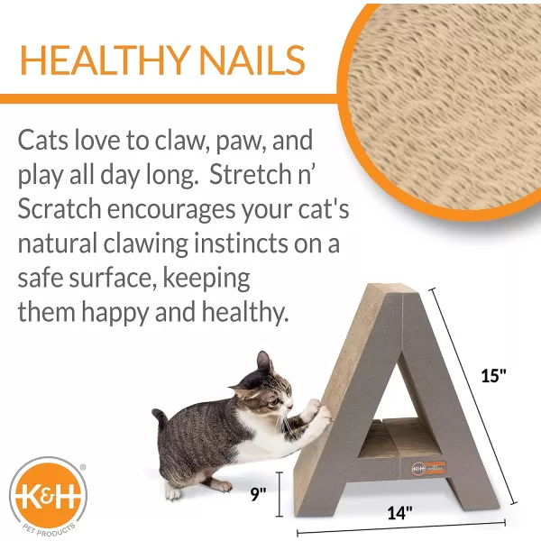 KampH Pet Products Stretch n Scratch Cat Scratcher Toy Cardboard 9 X 14 X 15 InchesInteractive Stretch n Scratch