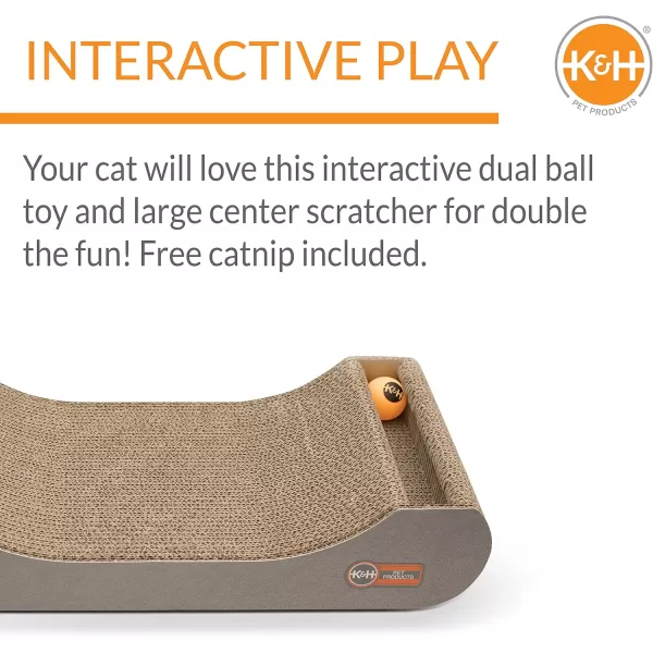 KampH Pet Products Stretch n Scratch Cat Scratcher Toy Cardboard 9 X 14 X 15 InchesRecyclable Box Scratch n Track 205 X 95 Inches