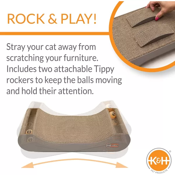 KampH Pet Products Stretch n Scratch Cat Scratcher Toy Cardboard 9 X 14 X 15 InchesRecyclable Box Scratch n Track 205 X 95 Inches