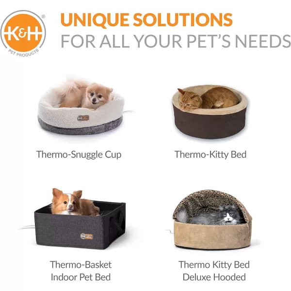 KampH Pet Products ThermoPet Cave Heated Cat Bed  GrayGeo Flower 17 X 15 X 13 InchesGrayGeo Flower Heated