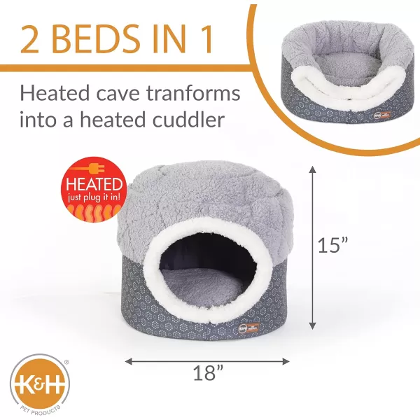 KampH Pet Products ThermoPet Nest Heated Cat Bed for Indoor Cats amp Kittens 2in1 Heated Cat Cave amp Cuddler Gray Small 18 X 15 InchesKampH Pet Products ThermoPet Nest Heated Cat Bed for Indoor Cats amp Kittens 2in1 Heated Cat Cave amp Cuddler Gray Small 18 X 15 Inches