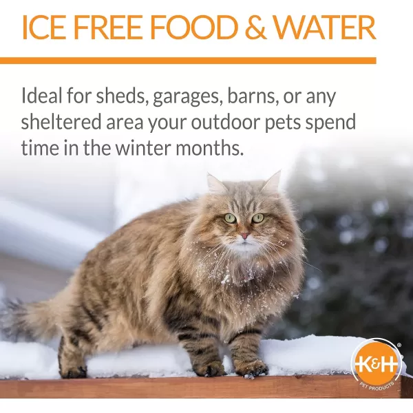 KampH Pet Products TwoStory Outdoor Kitty House with Dining Room Heated Gray Leaf 22 X 27 X 27 InchesGray Leaf Heated Bundle