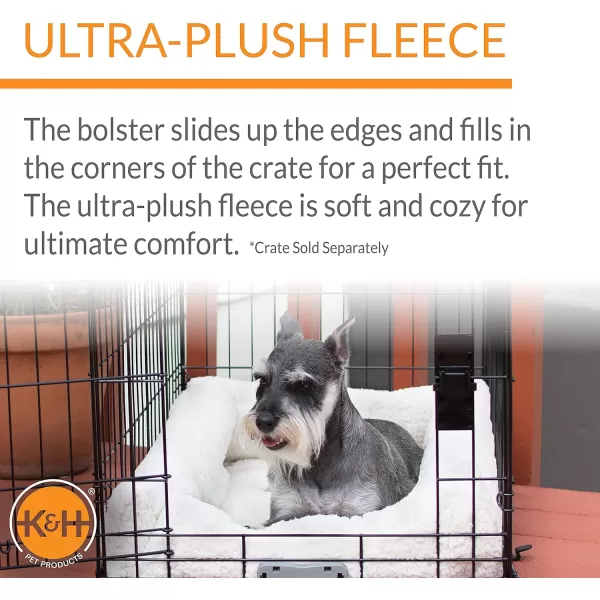 KampH Pet Products Ultra Plush Deluxe Bolster Dog Crate Pad Portable Plush Bed Mat amp Kennel Indoor Mat for Crate Crate Not Included  Fleece 14 X 22 Inches250L x 200W x 40Th