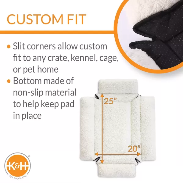 KampH Pet Products Ultra Plush Deluxe Bolster Dog Crate Pad Portable Plush Bed Mat amp Kennel Indoor Mat for Crate Crate Not Included  Fleece 14 X 22 Inches250L x 200W x 40Th