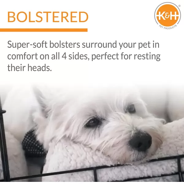 KampH Pet Products Ultra Plush Deluxe Bolster Dog Crate Pad Portable Plush Bed Mat amp Kennel Indoor Mat for Crate Crate Not Included  Fleece 14 X 22 Inches220L x 140W x 40Th