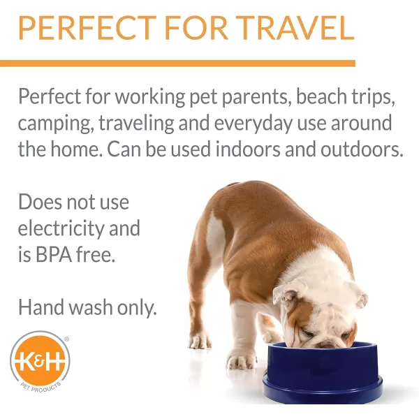 KampampH Pet Products Coolin Pet Bowl Cooling Dog Bowl Pet Water Dish for Large Medium Small Breed Dogs ampamp Cats IndoorOutdoor Insulated Ice Cold Dog Bowl  Cooler Blue 96 Ounces96 Ounces