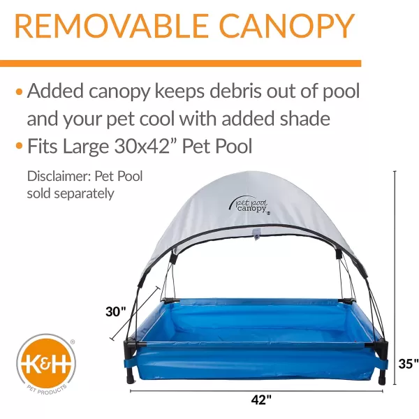 KampampH Pet Products Dog Pool ampamp Pet Bath Canopy Pet Pool Sold Separately Gray XLarge 32 X 50 InchesPool Canopy