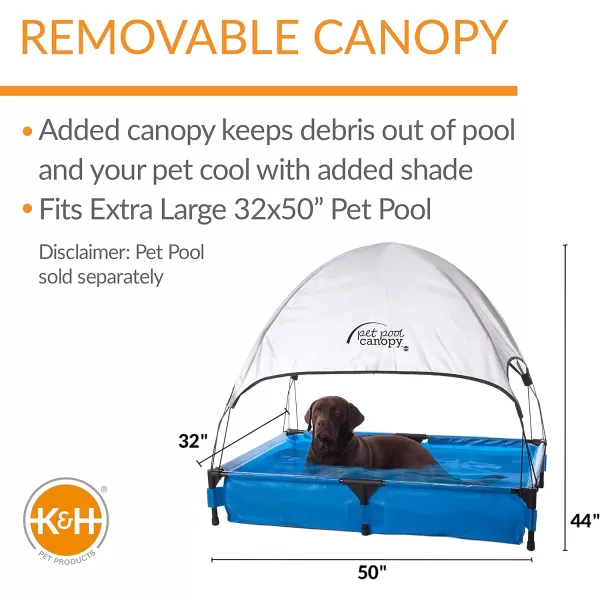 KampampH Pet Products Dog Pool ampamp Pet Bath Canopy Pet Pool Sold Separately Gray XLarge 32 X 50 InchesPool Canopy