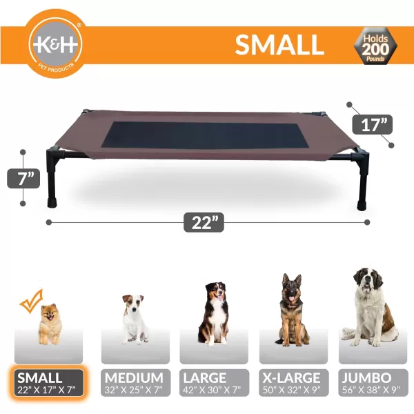 KampampH Pet Products Elevated Outdoor Dog Cot Bed Raised Cooling Bed with Washable Breathable Mesh for Large Dogs Portable Raised Platform Pet Bed Heavy Duty Metal Frame Hammock Bed Large GreenChocolateBlack Mesh