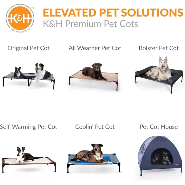 KampampH Pet Products Elevated Outdoor Dog Cot Bed Raised Cooling Bed with Washable Breathable Mesh for Large Dogs Portable Raised Platform Pet Bed Heavy Duty Metal Frame Hammock Bed Large GreenTan All Season Mesh