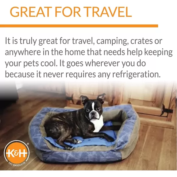 KampampH Pet Products Summer Cooling Mat for Dogs or Cats Outdoor Dog Cooling Mat for Travel Carriers Cooling Pad for Dog thats Easy Carry NonToxic No Gel  Cooling Dog Bed  Blue Large 36quot x 20quot150L x 110W x 10Th