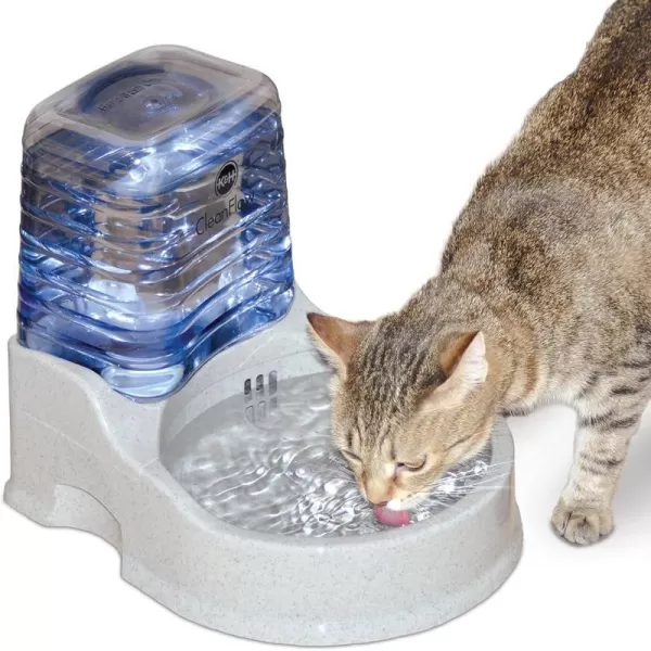 KampH Pet Products CleanFlow Filtered Water Bowl for Cats Pet Drinking Water Fountain Cat Water Dispenser Granite 80 Ounce Bowl amp 90 Ounce ReservoirKampH Pet Products CleanFlow Filtered Water Bowl for Cats Pet Drinking Water Fountain Cat Water Dispenser Granite 80 Ounce Bowl amp 90 Ounce Reservoir