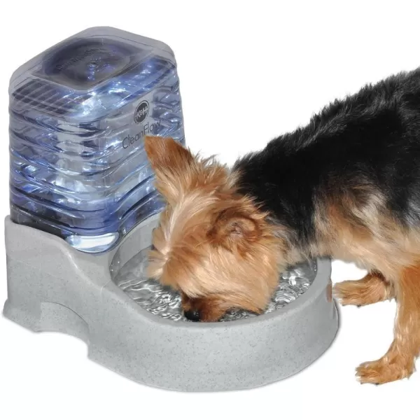 KampH Pet Products CleanFlow Filtered Water Bowl for Dogs Granite Small 80 Ounce Bowl  90 Ounce ReservoirSmall 80 Ounce Bowl  90 Ounce Reservoir Recyclable Box