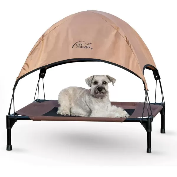 KampH Pet Products Cooling Elevated Dog Bed Outdoor Raised Dog Bed with Washable Breathable Mesh Dog Cot Bed NoSlip Rubber Feet Portable Dog Cot Indoor Outdoor Dog Bed XLarge ChocolateBlack MeshCot amp Canopy Medium ChocolateBlack Mesh