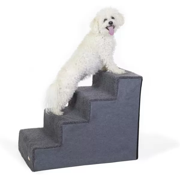 KampH Pet Products Foldable Dog Stairs Pet Stairs for Dogs and Cats Dog Steps for High Beds Dog Stairs for Small amp Medium Dogs  Steps Without Storage Classy GrayGray 3 StairNo Storage 4 Stair