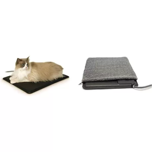 KampH Pet Products Heated Extreme Weather Cat Pad Outdoor Waterproof Cat Heated Bed Pet Warmer for Outside and Feral Cats Indoor and Outdoor Warming Cat House Mat Black Small 125x185in 40WExtreme Weather Kitty Bundle