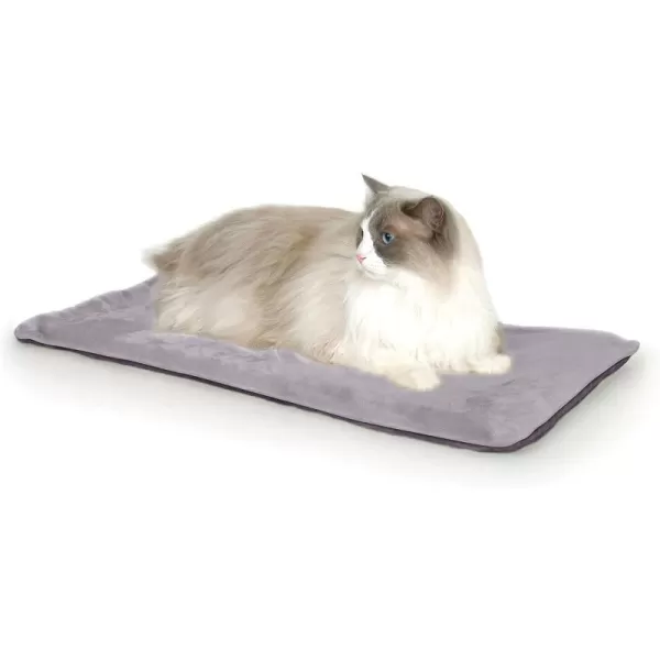 KampH Pet Products Heated ThermoKitty Mat Indoor Heated Cat Bed Pet Heat Pad for Indoor Cats and Small Dogs Cat Heating Pad Electric Thermal Warming Cat Bed Mat Gray 125 X 25 InchesGray Pet Bed