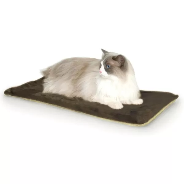 KampH Pet Products Heated ThermoKitty Mat Indoor Heated Cat Bed Pet Heat Pad for Indoor Cats and Small Dogs Cat Heating Pad Electric Thermal Warming Cat Bed Mat Gray 125 X 25 InchesMochaTan Pet Bed