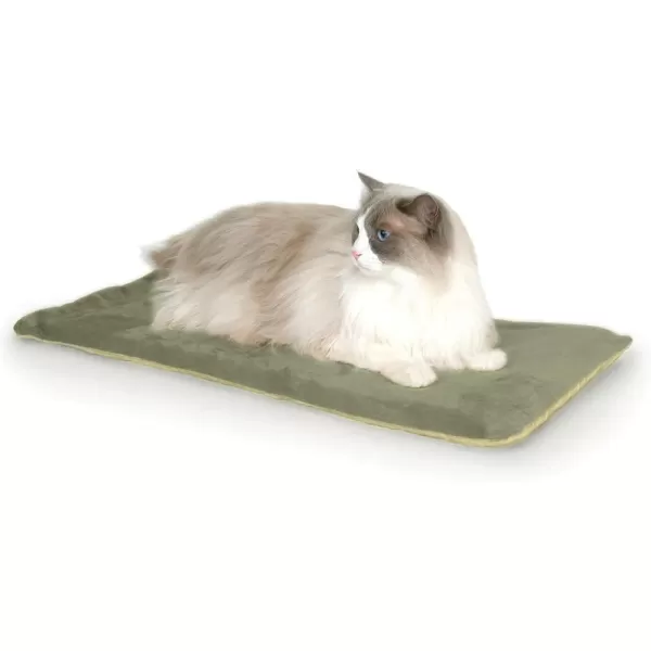 KampH Pet Products Heated ThermoKitty Mat Indoor Heated Cat Bed Pet Heat Pad for Indoor Cats and Small Dogs Cat Heating Pad Electric Thermal Warming Cat Bed Mat Gray 125 X 25 InchesSageTan Pet Bed