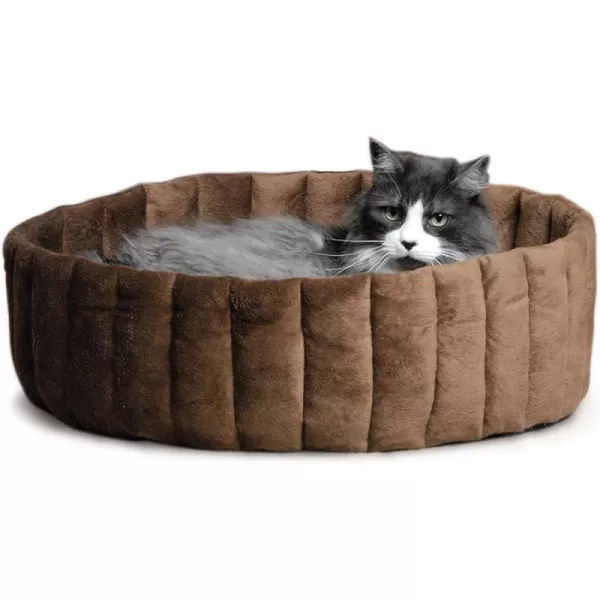 KampH Pet Products Lazy Cup Machine Washable Pet Bed For Cats or Dogs Large 20 Inches TanMocha160L x 160W x 70Th TanMocha