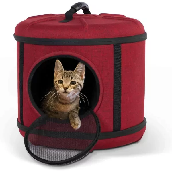 KampH Pet Products Mod Capsule SoftSided Pet Carrier for Cats Breathable Cat Travel Carrier Removable Mesh Door Collapsible Small Pet Travel Safety Car Seat  Red 17 X 17 X 155 InchesKampH Pet Products Mod Capsule SoftSided Pet Carrier for Cats Breathable Cat Travel Carrier Removable Mesh Door Collapsible Small Pet Travel Safety Car Seat  Red 17 X 17 X 155 Inches