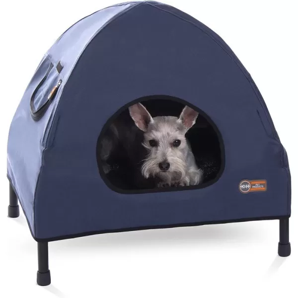 KampH Pet Products Original Pet Cot Tent Portable Dog House Dog Shade amp Weather Shelter Elevated Cot Dog Bed Navy Blue Large 30 X 42 X 32 Inches220L x 170W x 220Th