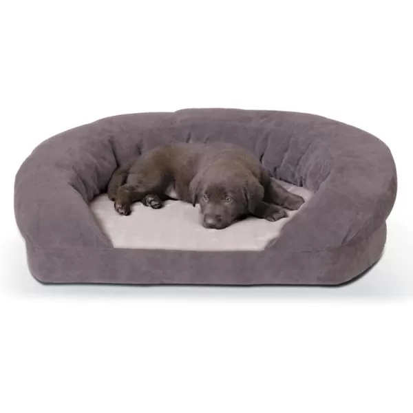 KampH Pet Products Ortho Bolster Sleeper Orthopedic Dog Bed Small Gray300L x 250W x 90Th Recyclable Box Gray