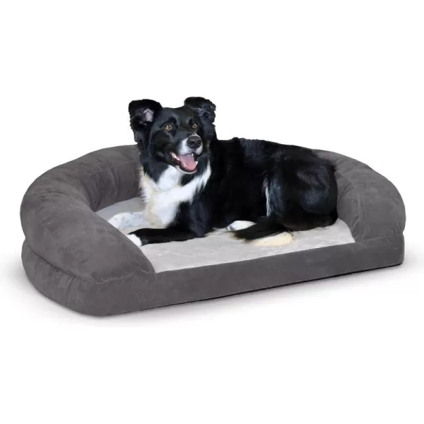 KampH Pet Products Ortho Bolster Sleeper Orthopedic Dog Bed Small Gray400L x 330W x 100Th Recyclable Box Gray