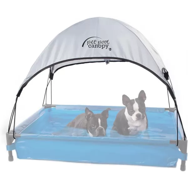 KampH Pet Products Portable Dog Pool amp Pet Bath for Dogs and Puppies Swimming Pool for Small and Medium Dogs Heavy Duty Plastic Wading Pet Pool with Drain Medium 25 X 32 X 7 InchesPool Canopy Large 30 X 42 Inches