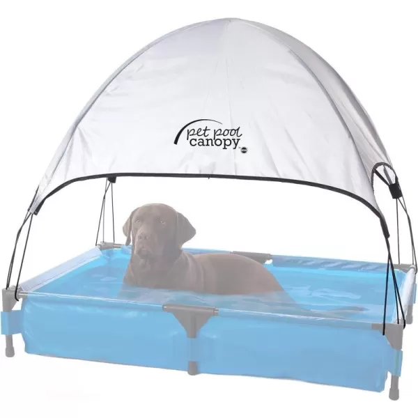 KampH Pet Products Portable Dog Pool amp Pet Bath for Dogs and Puppies Swimming Pool for Small and Medium Dogs Heavy Duty Plastic Wading Pet Pool with Drain Medium 25 X 32 X 7 InchesPool Canopy XLarge 32 X 50 Inches