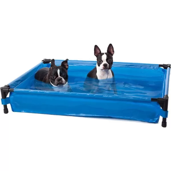 KampH Pet Products Portable Dog Pool amp Pet Bath for Dogs and Puppies Swimming Pool for Small and Medium Dogs Heavy Duty Plastic Wading Pet Pool with Drain Medium 25 X 32 X 7 InchesPet Pool Large 30 X 42 Inches