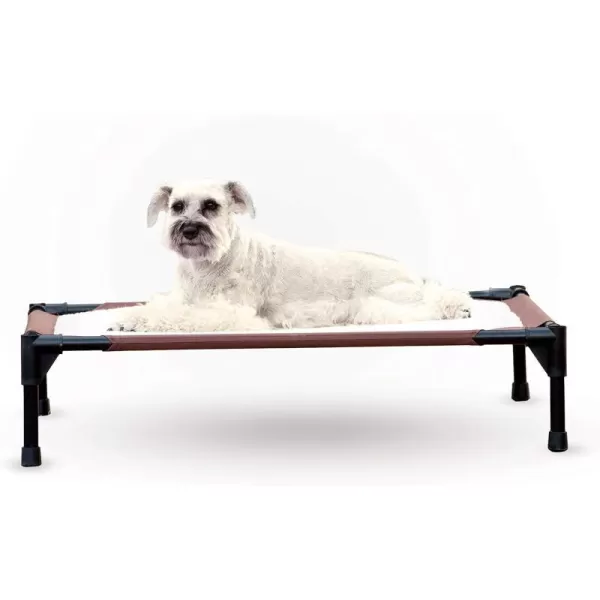 KampH Pet Products SelfWarming Pet Cot Elevated Dog Bed Cot  ChocolateFleece Medium 25 X 32 X 7 Inches420L x 300W x 70Th