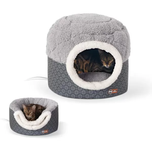 KampH Pet Products ThermoPet Nest Heated Cat Bed for Indoor Cats amp Kittens 2in1 Heated Cat Cave amp Cuddler Gray Small 18 X 15 InchesKampH Pet Products ThermoPet Nest Heated Cat Bed for Indoor Cats amp Kittens 2in1 Heated Cat Cave amp Cuddler Gray Small 18 X 15 Inches