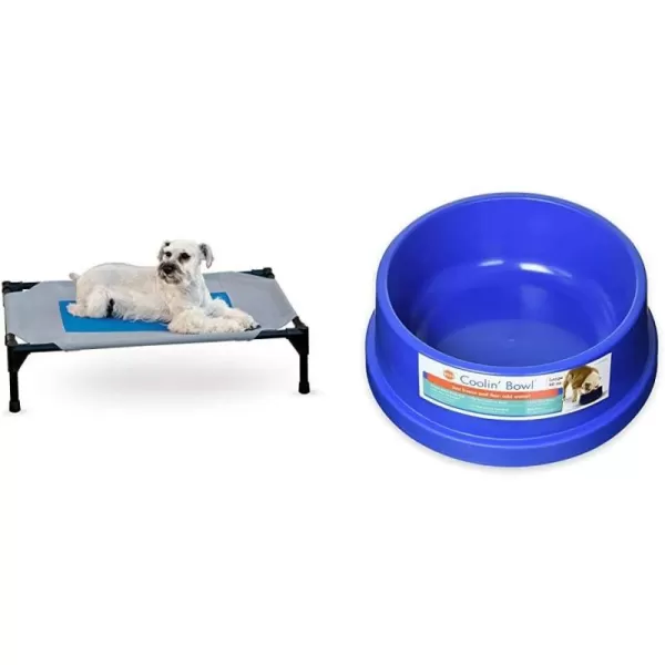 KampampH PET PRODUCTS Cooler Dog Kit Coolin Pet Cot Medium and Freezable Coolin Bowl 96 OunceCoolin Kit