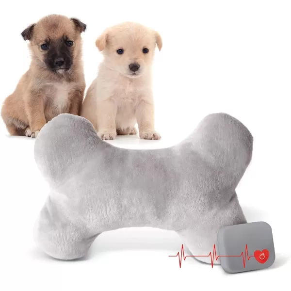 KampampH Pet Products Mothers Heartbeat Calming Dog Toy Heart Pillow Red Small Breed Heartbeat 6 InchGray Bone