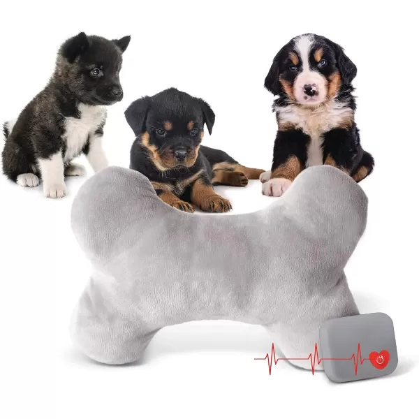 KampampH Pet Products Mothers Heartbeat Calming Dog Toy Heart Pillow Red Small Breed Heartbeat 6 InchGray Bone