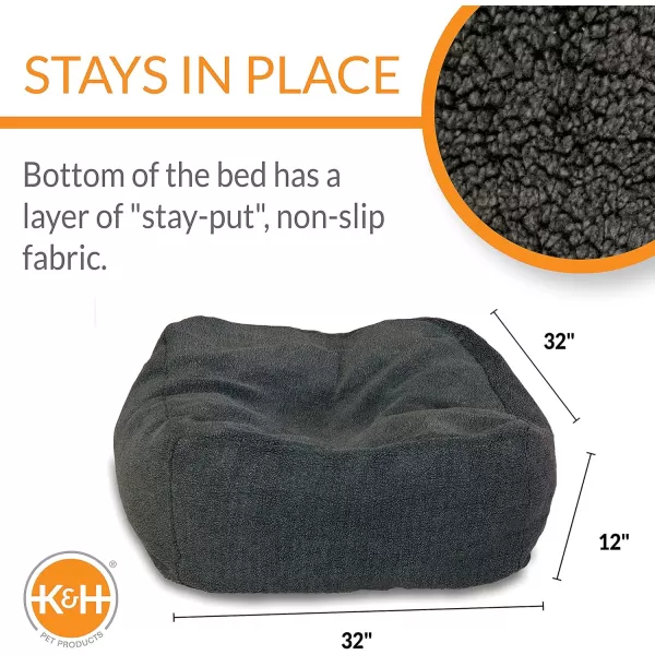 KampampH Pet Products Cuddle Cube Pet Bed Gray Large 32 X 32 Inches