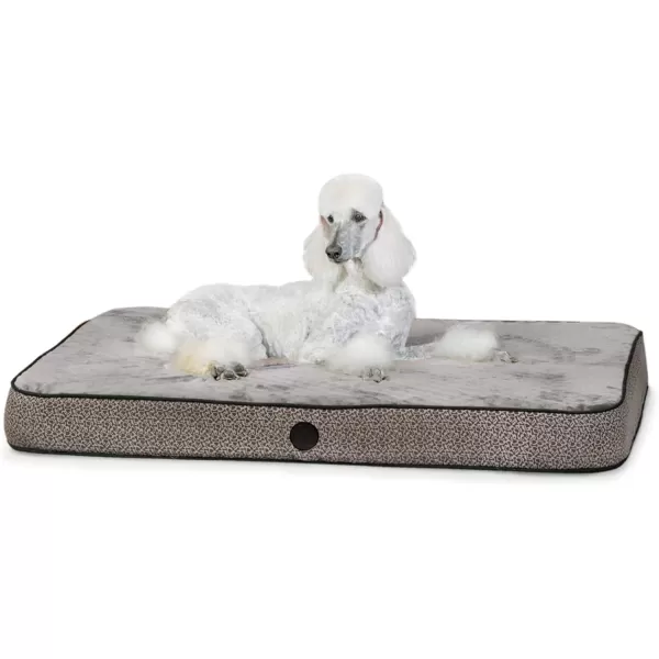 KampampH Pet Products Superior Orthopedic Pet Bed PawBone Print Gray Paw Bone Print Large 40 X 50 InchesGray Paw Bone Print