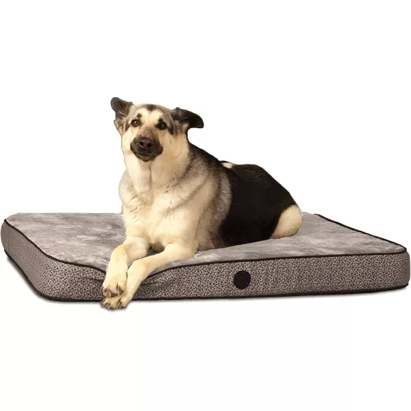 KampampH Pet Products Superior Orthopedic Pet Bed PawBone Print Gray Paw Bone Print Large 40 X 50 InchesGray Paw Bone Print