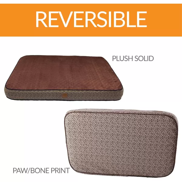 KampampH Pet Products Superior Orthopedic Pet Bed PawBone Print Gray Paw Bone Print Large 40 X 50 InchesMocha PawBone