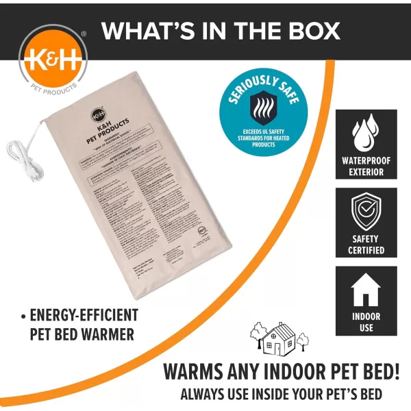 KampampH Pet Products Heated Pet Bed Warmer for Indoor Dog Beds  Safety Listed Waterproof Heated Pad Inserts Inside Your Dog Beds and Cat Beds  Turn Any Pet Bed Into a Heated Pet Bed  Tan XLargeLarge