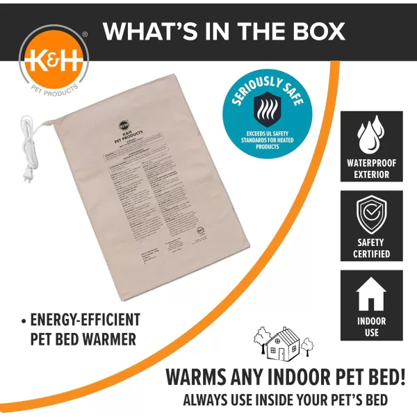 KampampH Pet Products Heated Pet Bed Warmer for Indoor Dog Beds  Safety Listed Waterproof Heated Pad Inserts Inside Your Dog Beds and Cat Beds  Turn Any Pet Bed Into a Heated Pet Bed  Tan XLargeXLarge