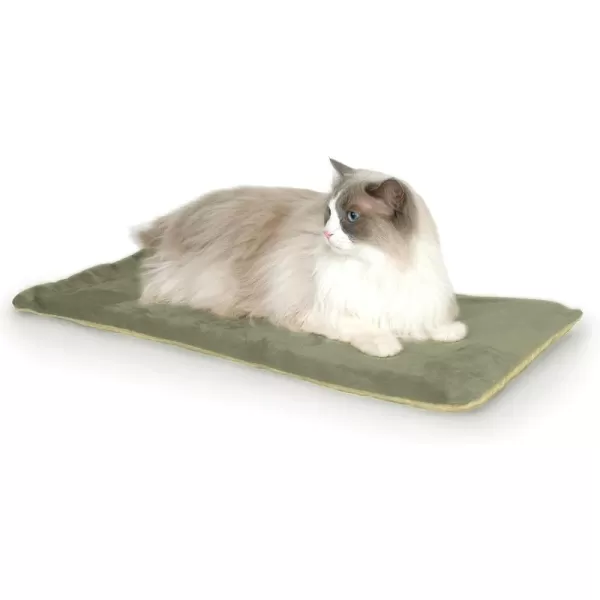 KampampH Pet Products Heated ThermoKitty Mat Indoor Heated Cat Bed Pet Heat Pad for Indoor Cats and Small Dogs Cat Heating Pad Electric Thermal Warming Cat Bed Mat MochaTan 125 X 25 InchesSageTan