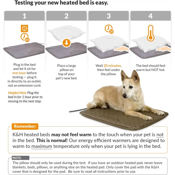 imageKampampH Pet Products LectroSoft Outdoor Heated Dog and Cat Bed Electric Thermostatically Controlled Orthopedic Pet Pad Tan Medium 19 X 24 Inches240L x 190W x 20Th