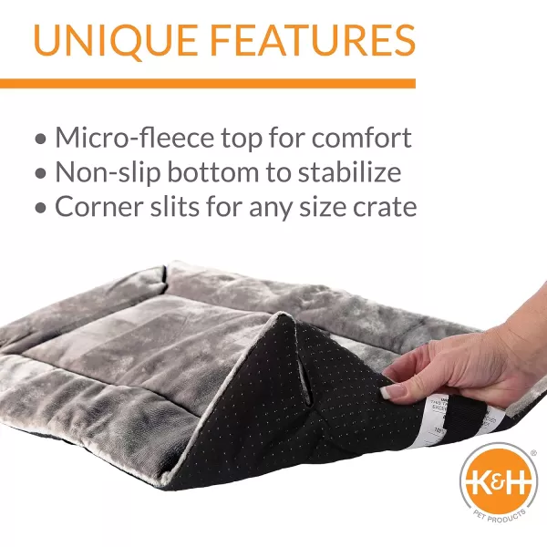 imageKampampH Pet Products SelfWarming Crate Pad Warming Dog Crate Bed Machine Washable Dog Crate Mat Gray XSmall 14 X 22 InchesGray