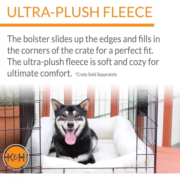 imageKampampH Pet Products Ultra Plush Deluxe Bolster Dog Crate Pad Plush Dog Crate Bed Portable Dog Crate Mat ampamp Dog Kennel Indoor Mat Dog Bed for Crate Crate Not Included  Fleece Medium360L x 270W x 30Th