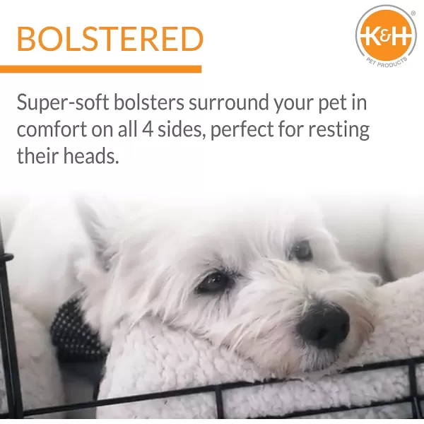 imageKampampH Pet Products Ultra Plush Deluxe Bolster Dog Crate Pad Plush Dog Crate Bed Portable Dog Crate Mat ampamp Dog Kennel Indoor Mat Dog Bed for Crate Crate Not Included  Fleece Medium280L x 220W x 30Th