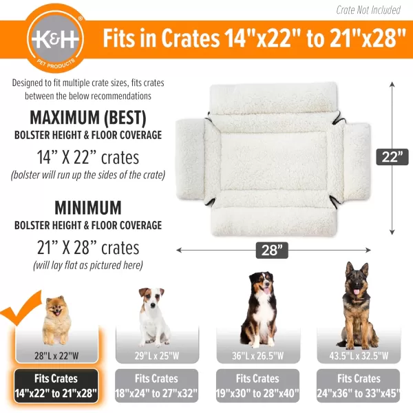 imageKampampH Pet Products Ultra Plush Deluxe Bolster Dog Crate Pad Plush Dog Crate Bed Portable Dog Crate Mat ampamp Dog Kennel Indoor Mat Dog Bed for Crate Crate Not Included  Fleece Medium280L x 220W x 30Th