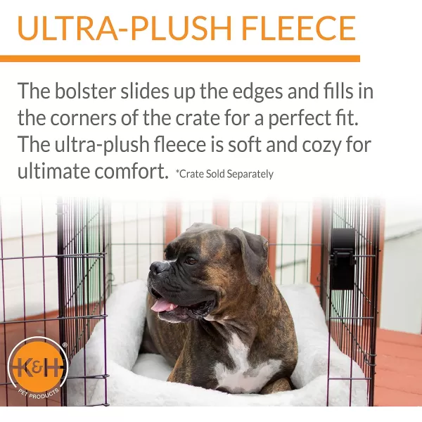 imageKampampH Pet Products Ultra Plush Deluxe Bolster Dog Crate Pad Plush Dog Crate Bed Portable Dog Crate Mat ampamp Dog Kennel Indoor Mat Dog Bed for Crate Crate Not Included  Fleece Medium440L x 330W x 40Th